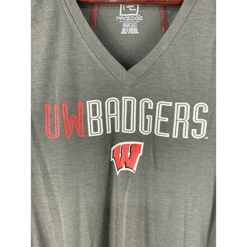 Pro edge By Knights Apparel Womens Medium Wisconsin Badgers Athletic T-Shirt - Picture 4 of 8